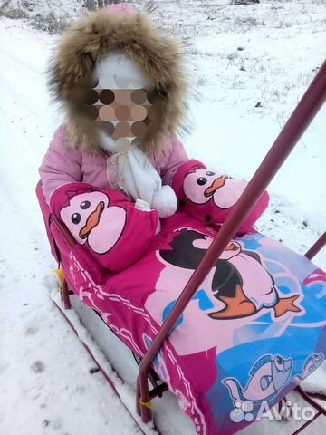 Детские зимние санки на колесах