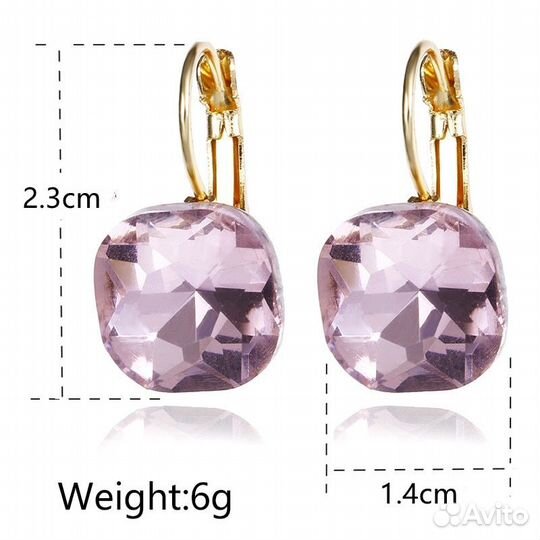 Серьги с кристаллами Swarovski