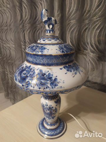 Лампа настольная Гжель