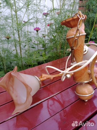 Люстра потолочная СССР бу трех рожковая от