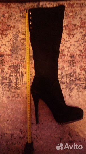 Сапоги 37р.натур.замша,демисезон