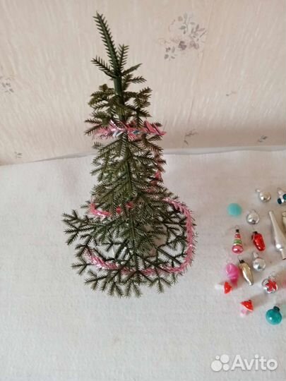 Набор елка малютка с игрушками СССР
