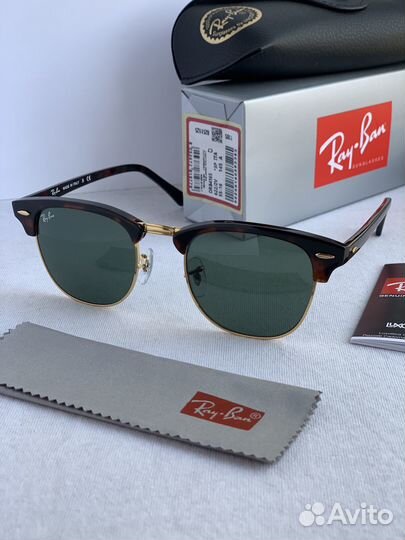 Очки Ray ban Clubmaster клабмастер зелены оригинал