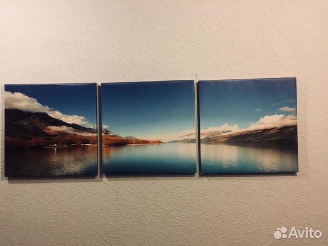 Картина на стену в каркасе по три штуки размер 40*