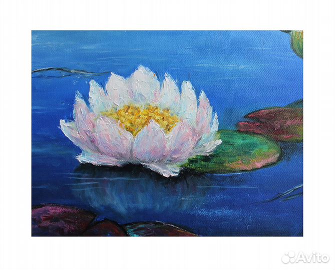 Цветы Лотос Роза Кувшинка Картина маслом интерьер