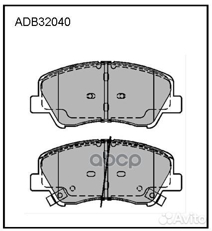 ADB 32040 колодки дисковые передние Hyundai So