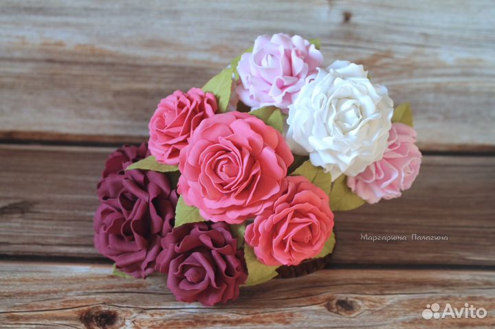 Ободок с розами из фоамирана