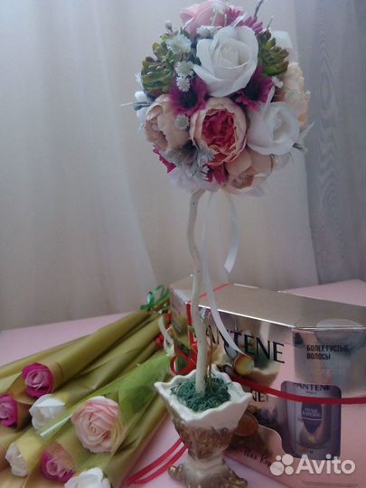 Букеты из мыльных роз