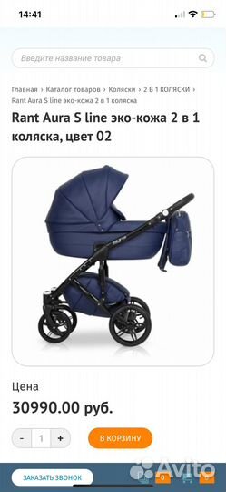 Коляска 2 в 1 рант