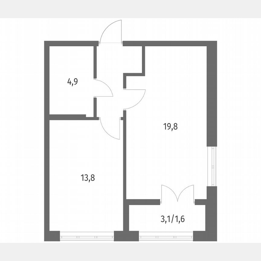 1-к. квартира, 44,2 м², 2/9 эт.