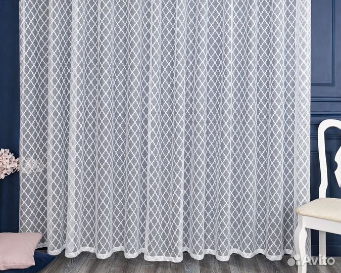 Тюль Лира белый