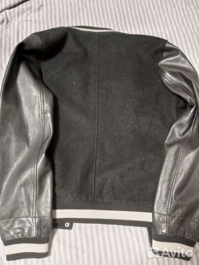 Кожаный бомбер