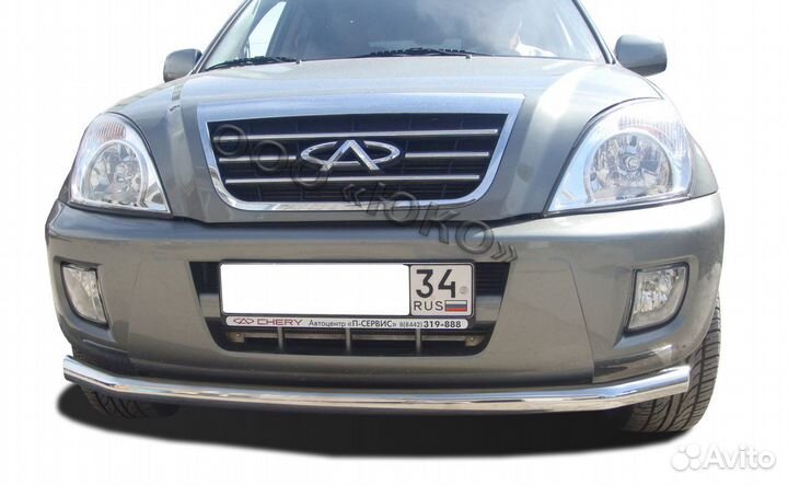 Защита переднего бампера Chery Tiggo радиус