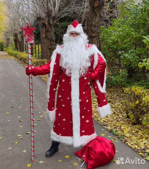 Костюм деда мороза, бордовый