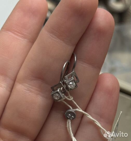 Серьги серебро звезда 925