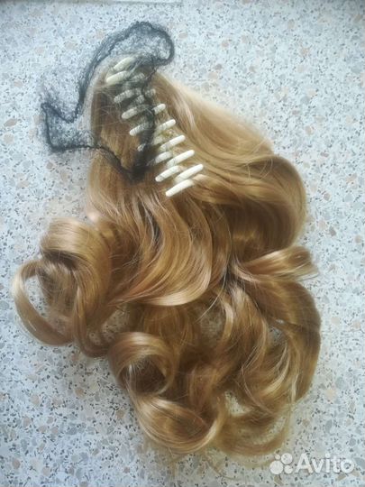 Супер - чёлка - накладка, хвост на крабе русый