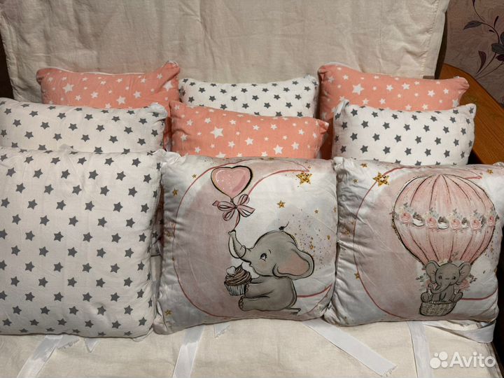 Бортики в детскую кроватку для девочки