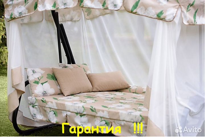 Садовые Качели 3-х местные Турин Премиум flower