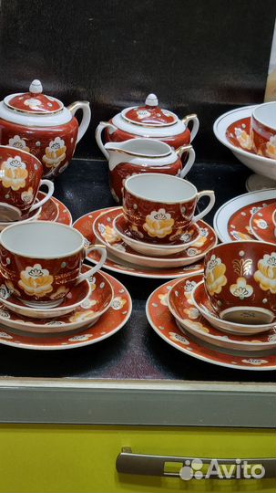 Чайный сервиз Хлопок терракотовый Вербилки