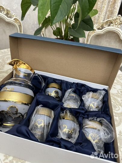 Графин со стаканами богемия