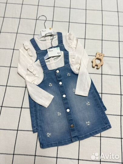 Комплект джинсовый сарафан и лонгслив C&A 74, 86