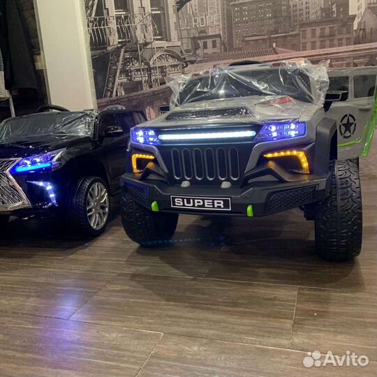 Электромобиль джип 4 вд,2-7 лет,пульт управления