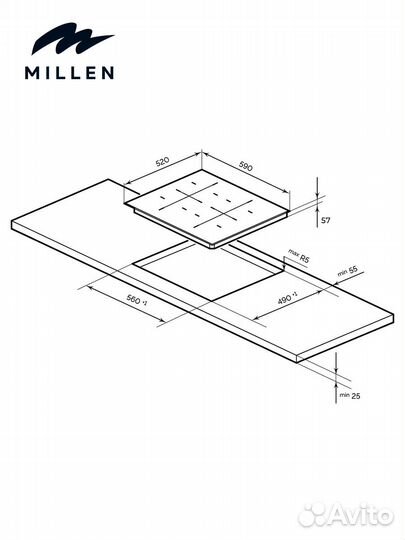 Индукционная варочная панель millen MIH 602 BL