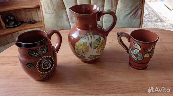 Набор Глиняные кувшины СССР с кружкой