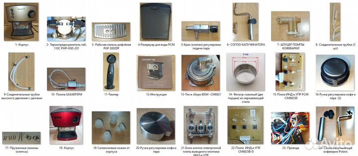 Кофемашина Polaris PCM 1527E на запчасти