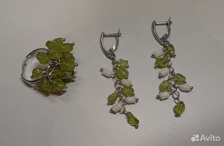 Серьги, кольцо (бижутерия)