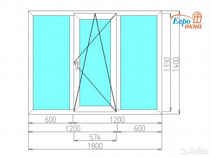 Окна пластиковые, окна не б/у, окна пвх
