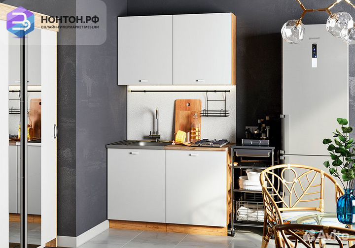 Кухня Дана 1.2 м дуб крафт золотой / белый