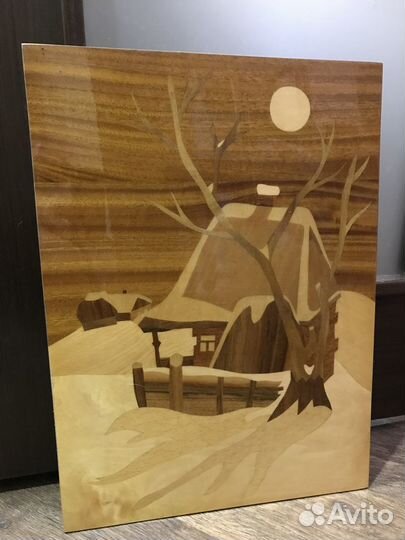 Картина натуральное дерево с инкрустацией СССР