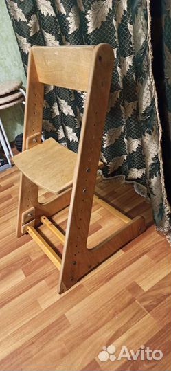 Детский растущий стул деревянный
