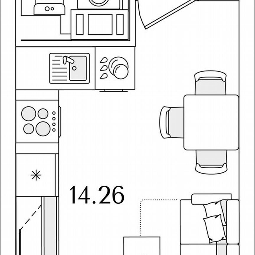 Квартира-студия, 21,7 м², 8/9 эт.