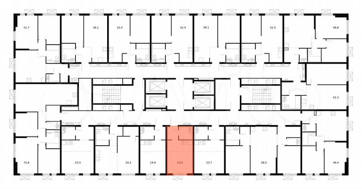 Квартира-студия, 19,9 м², 16/33 эт.