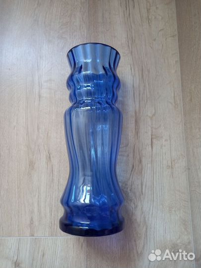 Ваза синее стекло СССР (отл. сост.)