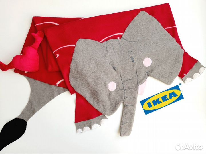 Плед детский ikеа fabler elephant слон