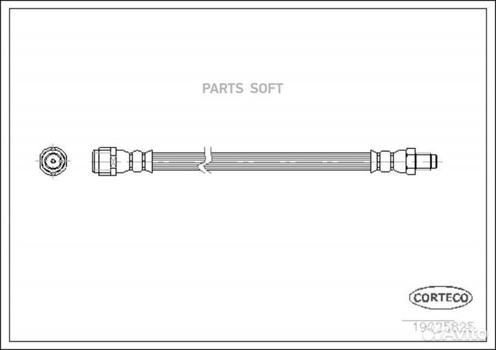 Corteco 19025825 Тормозной шланг задний (280mm)