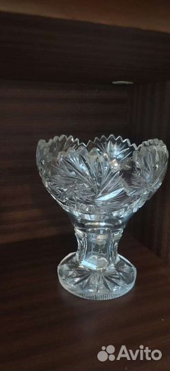 Большая хрустальная ваза для фруктов