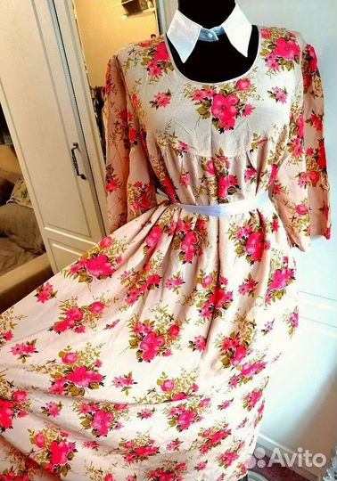 Платье крепдешин адрас натуральный шёлк винтаж