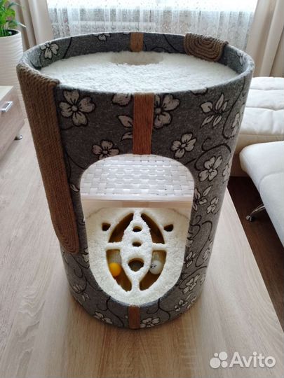 Домик, когтеточка, с игровым полем, гамаком