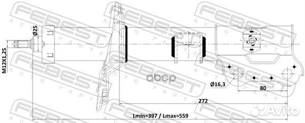 Амортизатор газовый перед лев G321094L;SU-1