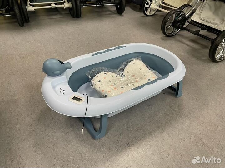 Детская складная ванночка с термометром