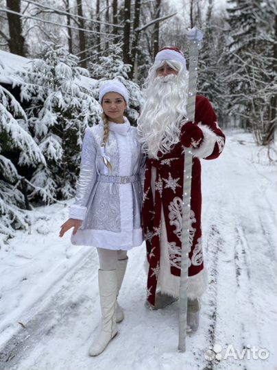 Театральный костюм снегурочки из парчи (премиум)