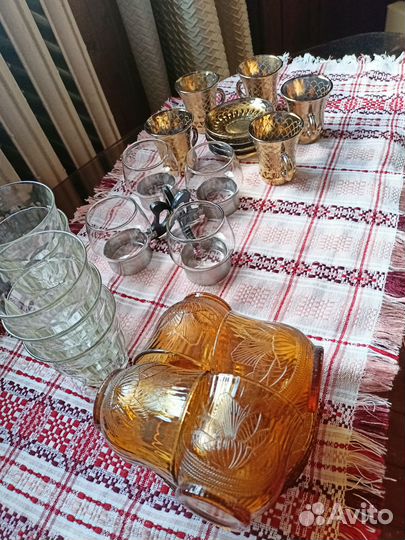 Посуда СССР цветное стекло