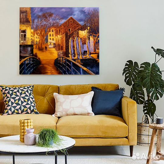 Картина маслом на холсте городской пейзаж