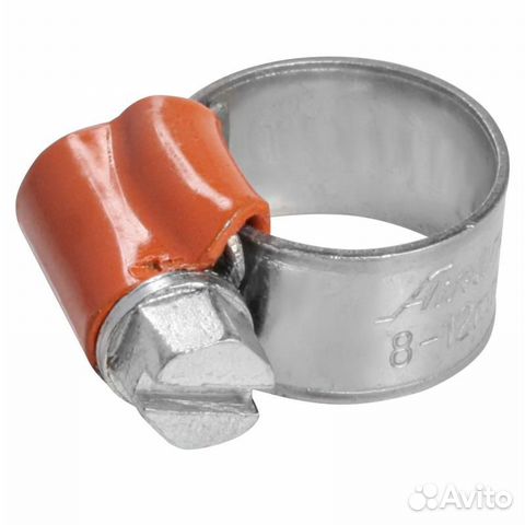 Хомут 8-12мм/9,7мм, червячный, усиленный, w1 (оцин