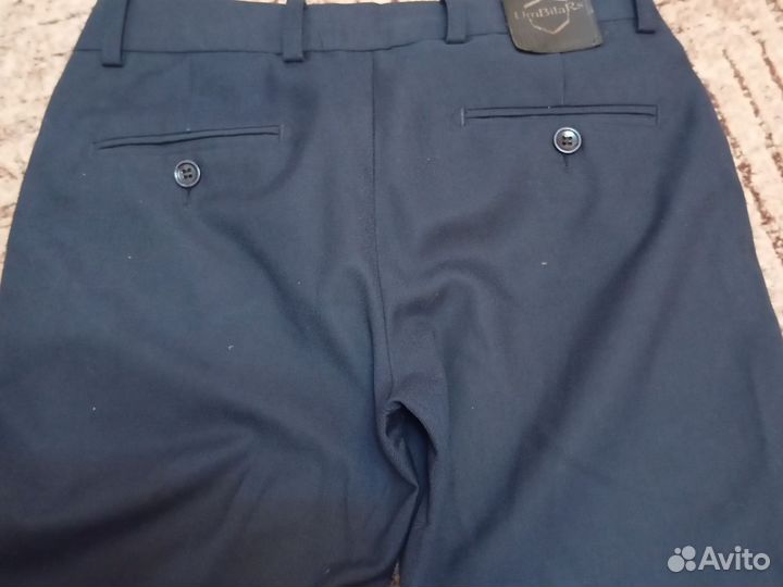 Брючки школьные, синие 140-146