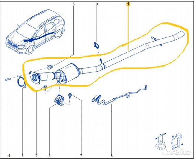 Катализатор Renault Duster HJD K9KR858D165848 2021